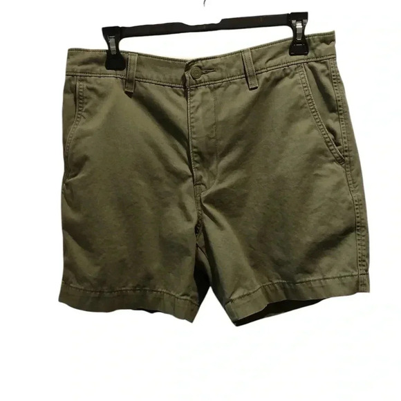 Levi’s Big E Red Tab XX Chino Shorts Women’s 31x6 Army Green Pockets - Picture 1 of 10